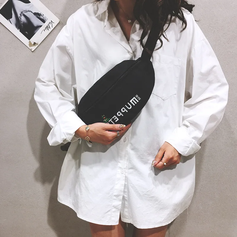 

Waist Bags Korean-style New Style Wallet Women's Fashion Versatile Casual Broadband Shoulder Chest Bag Fashion Canvas Bag