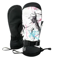 SMN лыжные перчатки с цветным мраморным узором для мужчин и женщин, зимние водонепроницаемые лыжные перчатки для катания на лыжах, сноуборде, походов, верховой езды, теплые зимние перчатки