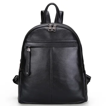 

9 Color Fashion Soft Genuine Cow Leather Women Ladies Girls Backpack Top Layer Cowhide School Bag Female Knapsack Rucksack2020