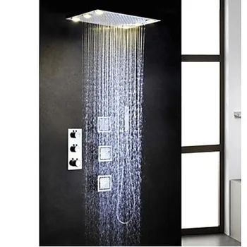 

Benefit Margin Full Copper Dark Constant Temperature Bring Side Spray Head Bring Lamp Top Spray Shower Bath Suit Faucet