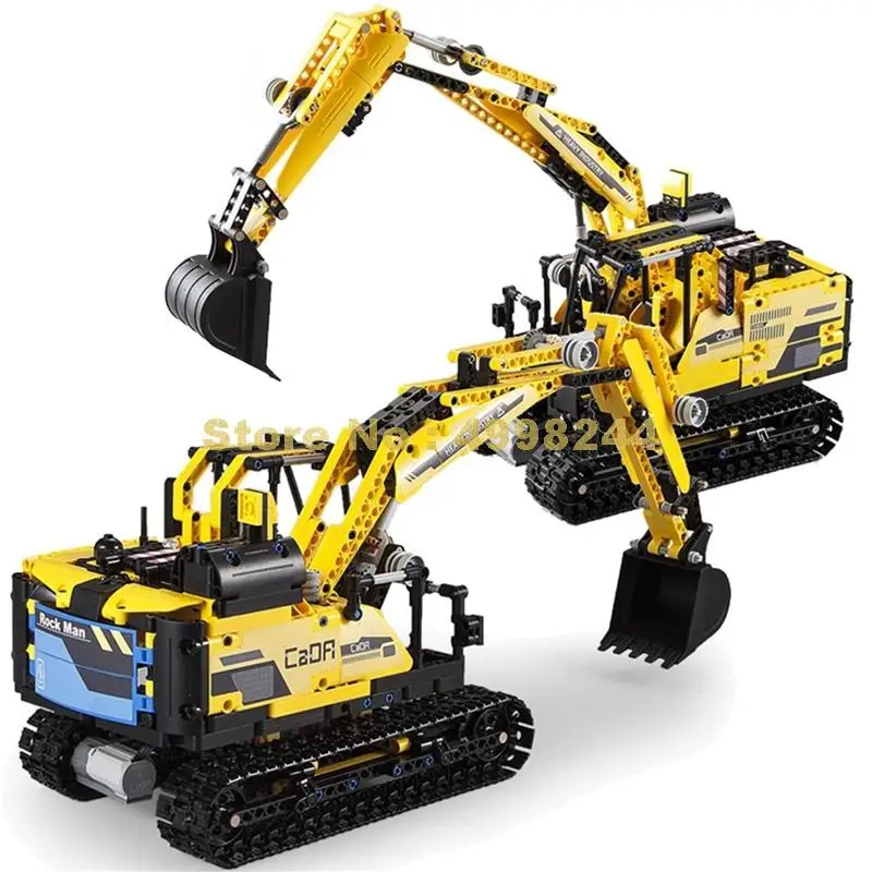 C51026 930 шт. Интеллектуальный 2в1 робот дистанционного управления rc экскаватор рок человек строительный блок кирпичи игрушка