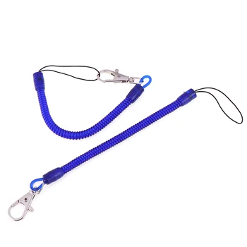 

2 PCs Retractable Plastic Spring Elastic Rope Security Gear Tool For Airsoft Outdoor Hiking Camping Anti-lost Phone Keychain