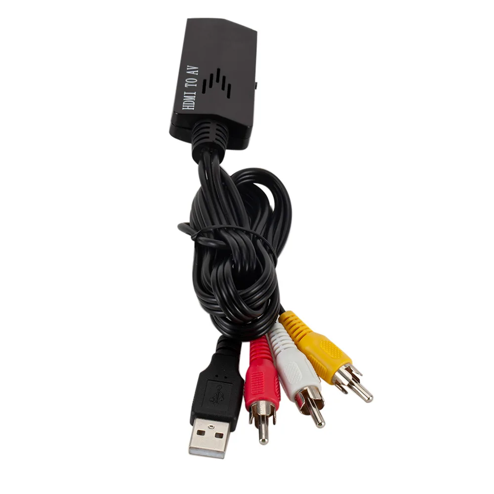 HDMI конвертер RCA Кабель-адаптер 1080P HDMI К AV адаптер видео конвертер коробка для HD tv PS3 компьютер PC видеомагнитофон