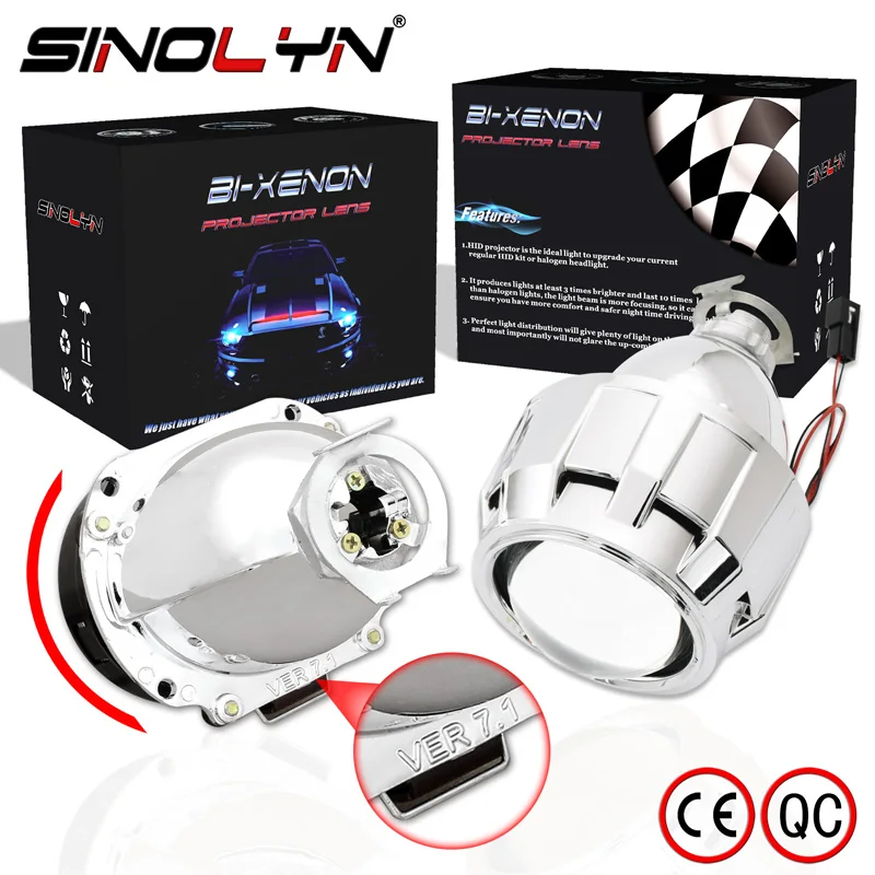 Биксеноновые мини линзы для фар Sinolyn H4 H7 2 5 дюйма 7 1 Вт автомобилей аксессуары
