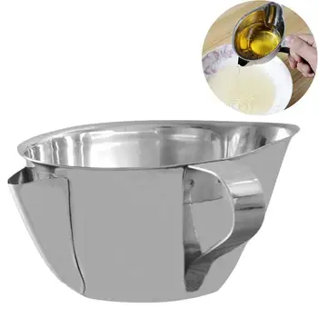 

New Stainless Steel Oil Fat Separator Bowl with Handle Multi-use Grease Oiler Filter Straine