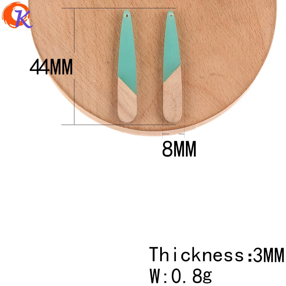 Cordial Design 50Pcs 8*44MM Jewelry Accessories/Natural Wood/Resin/Stick Shape/DIY Earrings Making/Hand Made/Earring Findings - cordial