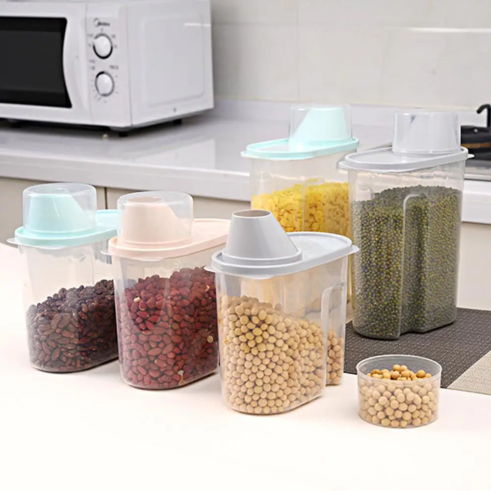 1/4 Pack Large Cereal Keeper Food Storage Container Kitchen 2.5L With Pour Lid 
