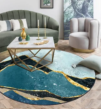 

Modern Abstract Landscape Big Wild Goose Flying Living Room Bedroom Hanging Basket Chair Non-slip Round Mat Carpet