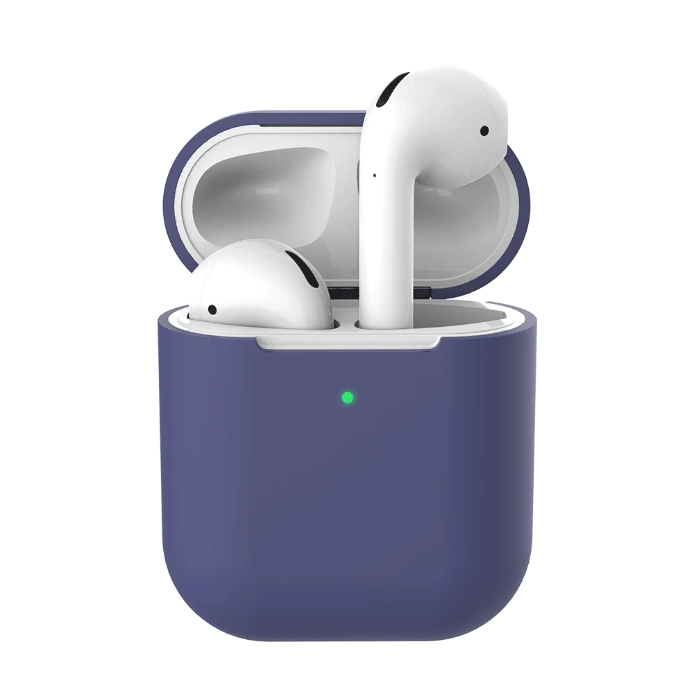 Dark Blue Роскошные силиконовые защитные чехлы для Apple Airpods крышка Беспроводная Bluetooth наушники чехол для Apple Airpods 2 зарядная Коробка Чехол - Цвет: Dark Blue