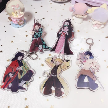 

13Styles Anime Demon Slayer Kimetsu No Yaiba Keychain Tanjirou Giyuu Two sided Acrylic Keyring Blade of Ghost Pendant Key Chains