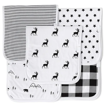 

Boys and Girls Babies 5 Packs Of Organic Cotton, Large 21 inch x 10 inch, Three Layers, Thick and Soft Suction Towels, Newborns