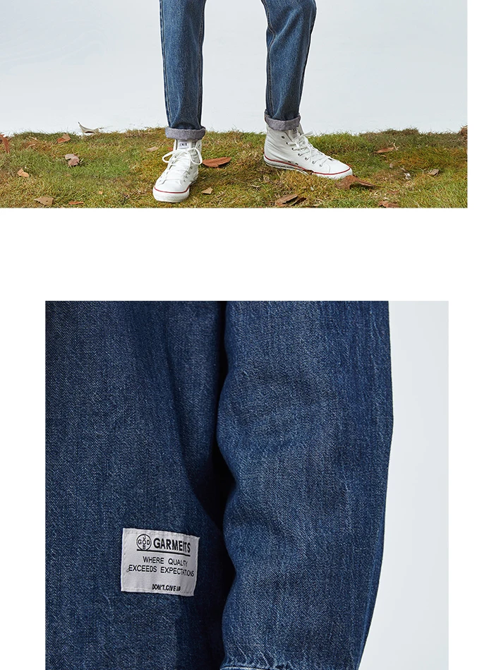SEMIR 2019 Осенняя новая джинсовая рубашка с длинными рукавами Мужская индивидуальная тканая Красивая хлопковая дюймовая рубашка Молодежная