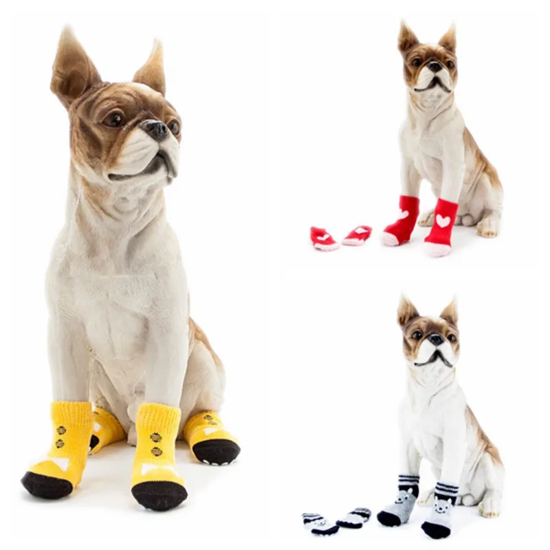 

Pet Dog Warm Socks Small Cat Puppy Winter Thicken Warm Anti-Slip Socks Scratch Prevention Paw Protector Dog Socks