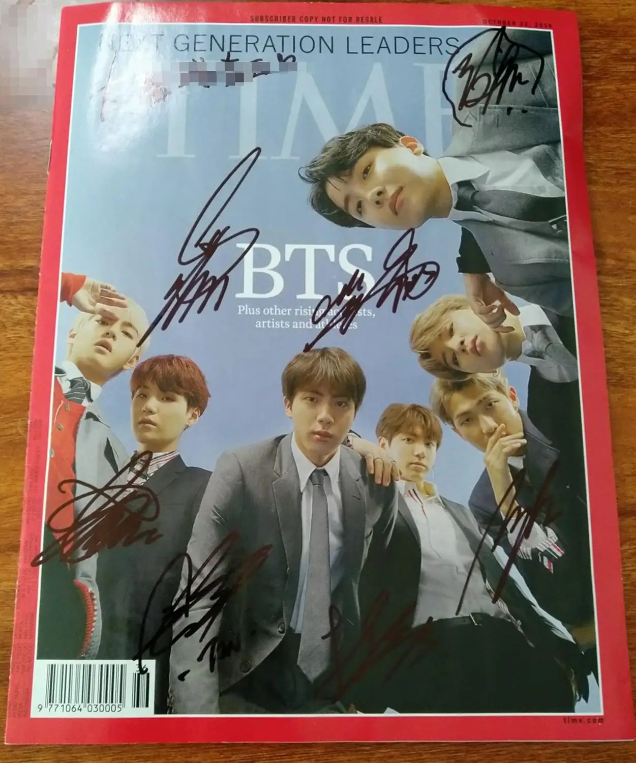 Расписанный вручную журнал времени Bangtan Boys с автографом 22 2018 + фотография