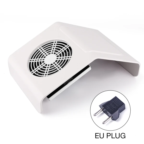 White EU Plug 40 Вт всасывающий пылеуловитель для ногтей, вентилятор, мощный пылесос для ногтей, маникюрная машина с 2 мешками для сбора пыли, салонный инструмент для ногтей - Цвет: White EU Plug