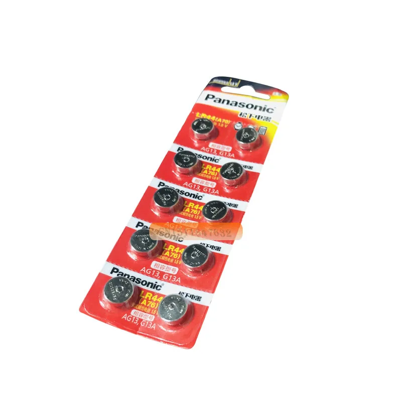 Аккумуляторные батарейки PANASONIC LR44 A76 AG13 0% Hg SR1154 357 LR 44 1 5 В для калькулятор 50 шт./5
