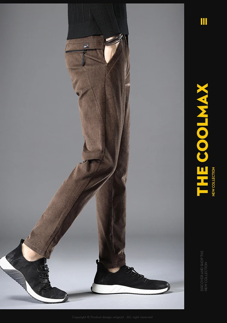 Autumn New Corduroy Pants Men's Stretch Slim Fashion Solid Color Retro Casual Pants Man Streetwear Wild Straight Trousers Male