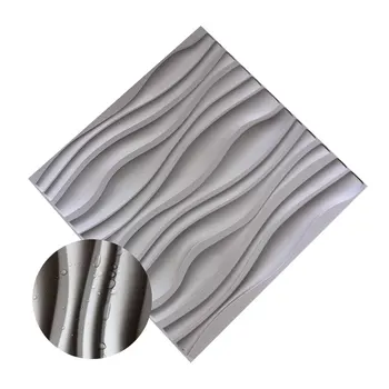

3D Wall Panels Multiple Wave Designs Wall Stickers Textured Silver Wall Tiles for Interior Decoration(12 Pack)