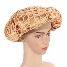 Двойная тонированная сеточка для волос, эластичный вязаный Широкий Ночной Чепчик для сна, головной убор для женщин, уход за волосами