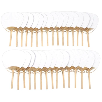 

30 pcs/lot wedding White Paddle Fan for wedding decoration