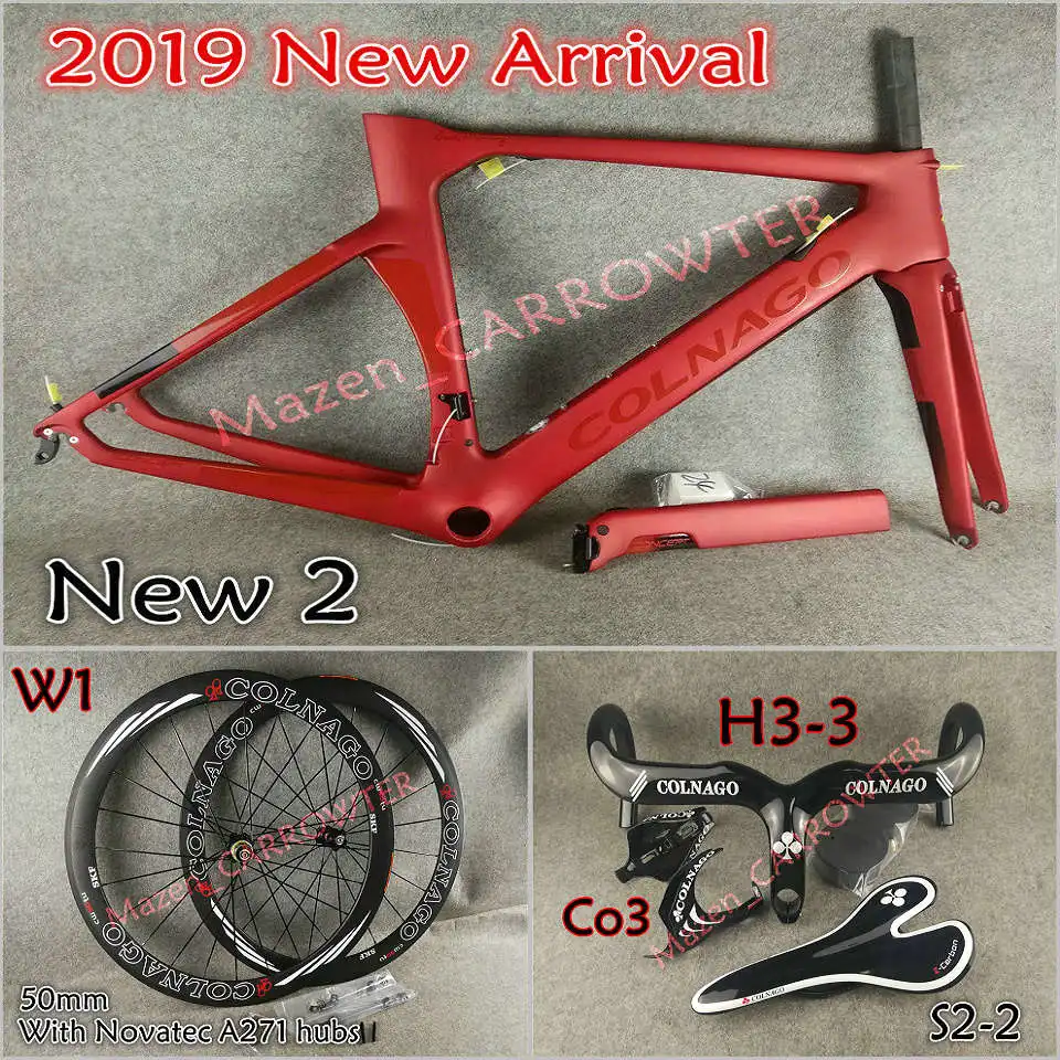 NJRD красное вино T1000 UD Colnago концепция карбоновые шоссейные рамы руль седло бутылки клетки 50 мм карбоновые колеса A271 концентраторы - Цвет: Package for sale