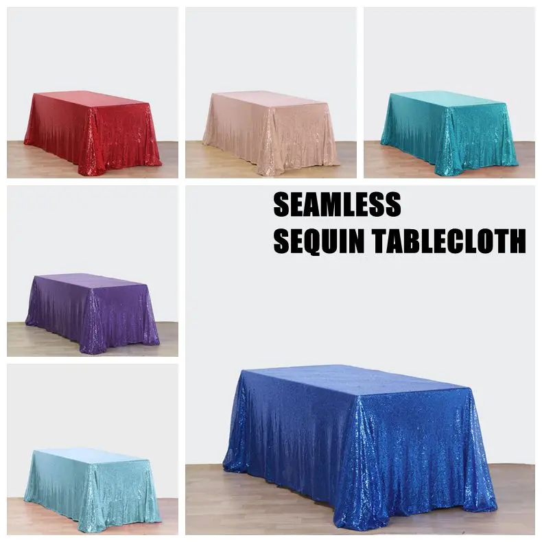 6FT 8FT Seamless Rectangle Sequin Tablecloth Christmas Shinny Table Cloth Event Party Banquet Decoration | Дом и сад