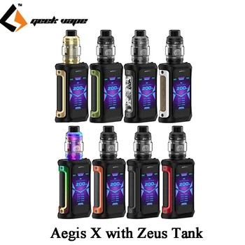 

Original GeekVape Aegis X Zeus Kit 200W Aegis X Mod with Zeus Sub Ohm Tank 5ml fit 0.2ohm mesh Z2 KA1 coil E-Cig Vaporizer