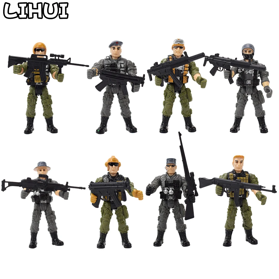 DUS Jouet Darme Personnalisée Arme Militaires Accessoires pour SWAT Police Figurine Militaire Soldat