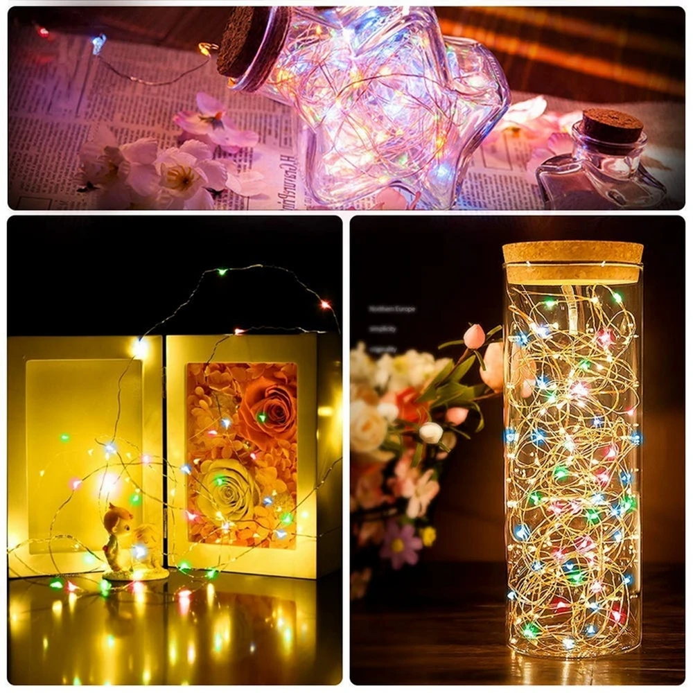 

Led Copper Wire Light String 100 Lights Night Ligh 8 Function Holiday Decoration Light String Watering Power Generation