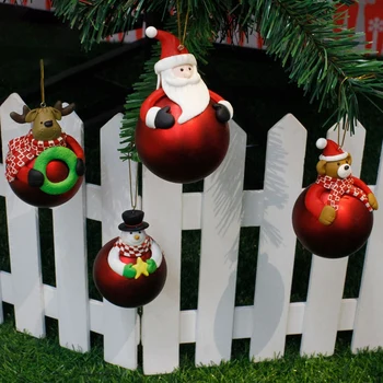 

4 Pcs/Set Christmas Tree Cartoon Drop Ornaments Xmas Pendant Hanging Ball Christmas Decorations for Home