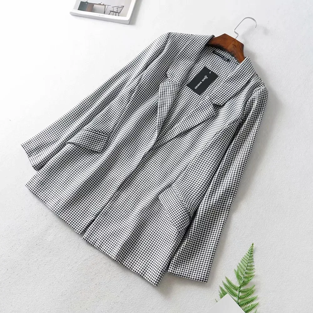 AliExpress, осень и зима, стиль, женское платье, Ретро стиль, тысячи птиц, маленький костюм, свободный, в клетку, костюм, пальто для женщин