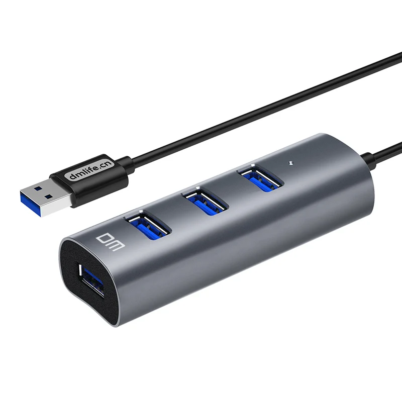 Grey 4 порта USB3.0 высокоскоростной концентратор CHB009 sup порт 1 ТБ HDD скорость передачи до 300 МБ/с./с 30 см кабель - Цвет: Grey
