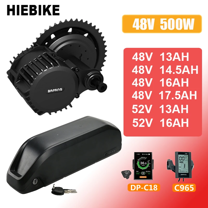 Bafang BBS02 48V 500W комплект электродвигателя электрического велосипеда с батареей 52V