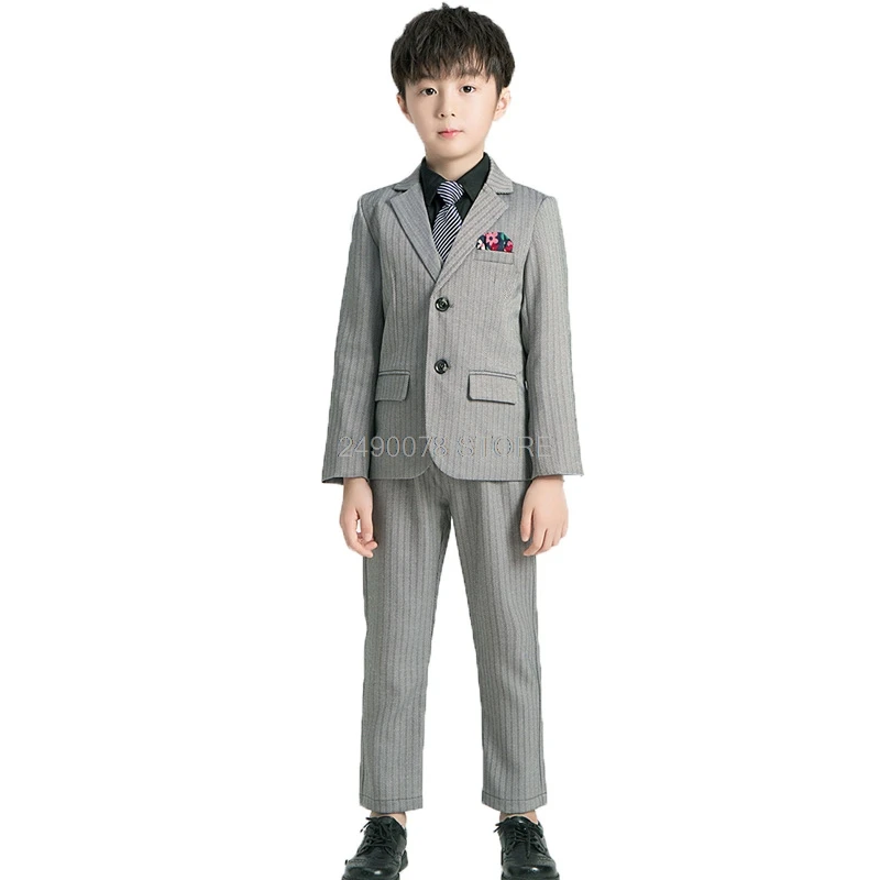 jacket vest pants Костюм с цветочным узором для мальчиков на свадьбу, детский деловой Блейзер, брюки с жилеткой, галстук, для девочек, для выпускного вечера, для выступлений, для танцев, Детский костюм - Цвет: jacket vest pants