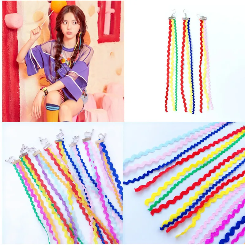 

the same style earrings color ribbon long personality super cute act the role ofing is tasted temperament ear clip