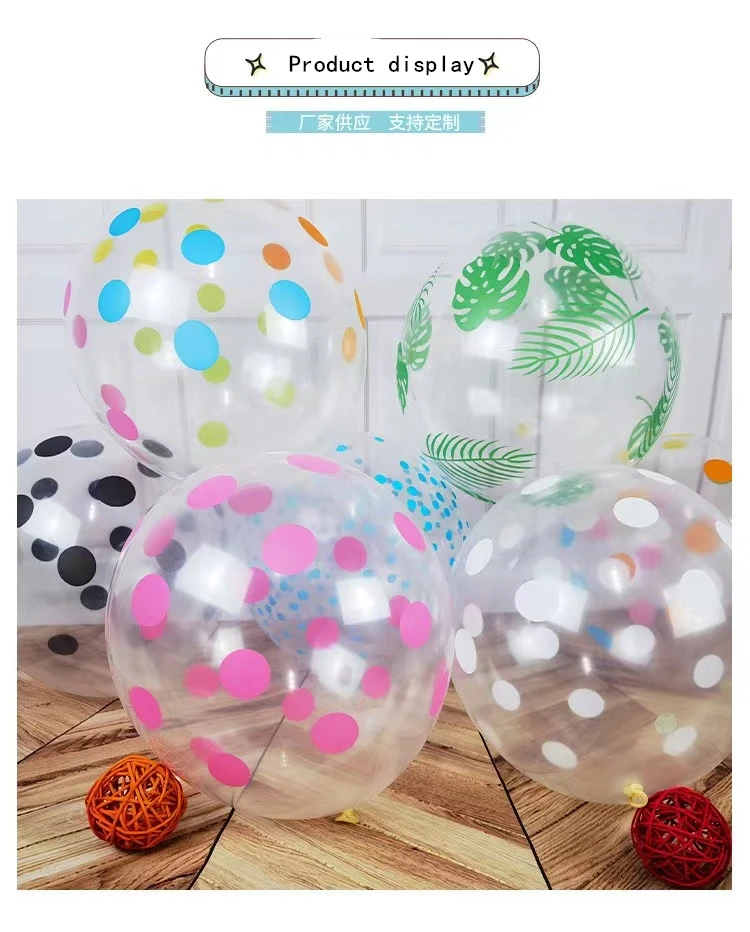 10 stücke polka dot transparent ballon 12 zoll dick polka dot ballon geburtstag party hochzeitstag dekoration latex ballon – Detail 1