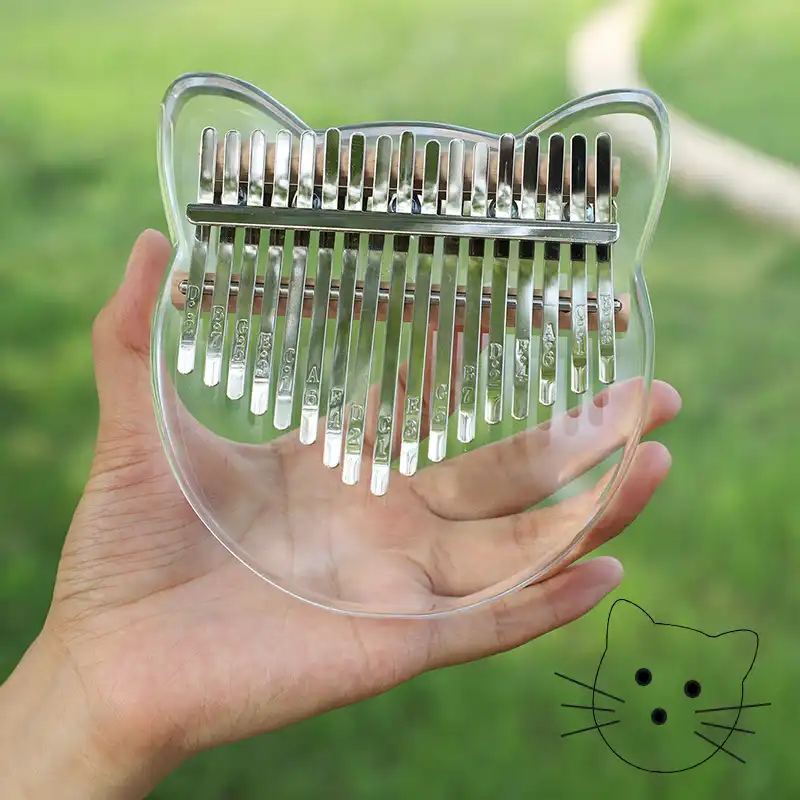 קלימבה 17 מפתח אקריליק Calimba ילד מוקדם חינוך כלי נגינה מיני חמוד אצבע אגודל פסנתר עם ערכה מלאה