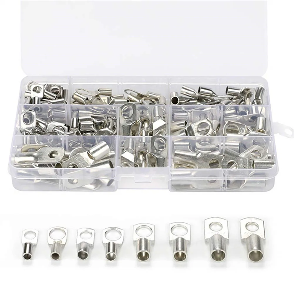 

Tool Electrical Wire Ring Lug Heat Shrink Tubing Insulated Adapter Crimped Starter Cable Tinned Terminal Set Durable Copper