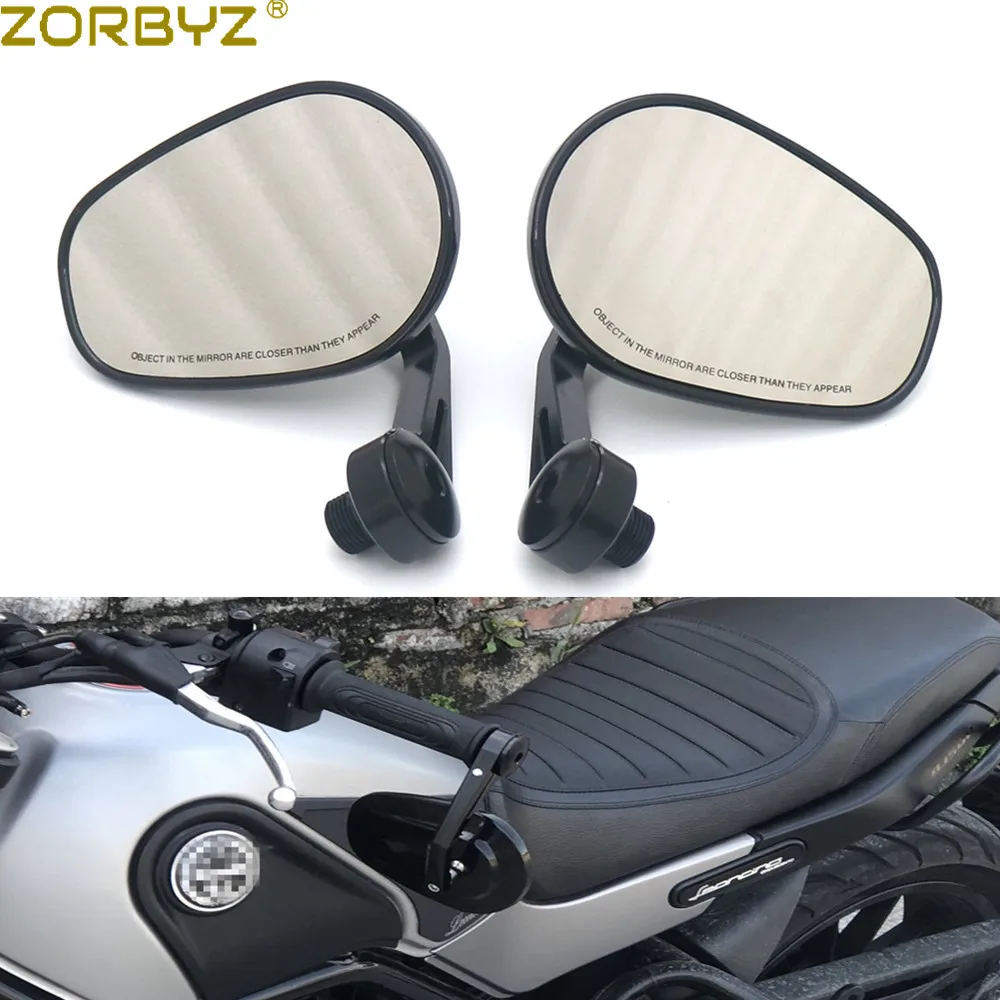 ZORBYZ черный CNC алюминиевый овальный Руль конец боковое зеркало с резьбой внутри для Benelli Leoncino 500 502c 752s BN600 BN300