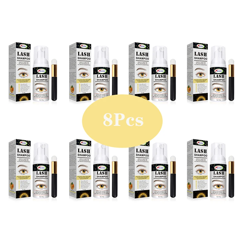 8 Adet 60ml Kirpik Temizleyici K p k ampuan Pompas Bas n Kirpik 