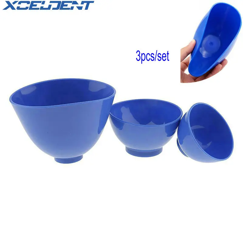 3pcs/set Dental Medical Mixing Bowl Flexible Rubber Bowls S/M/L Oral