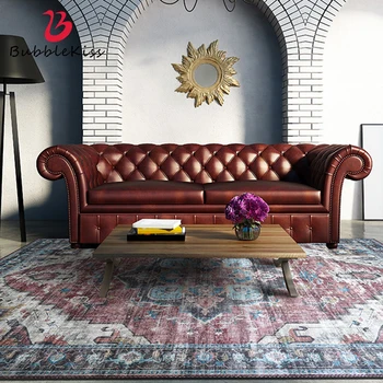 

Bubble Kiss Retro Style Carpet Classical Geometric Living Room Carpet Non-Slip Soft Bedroom Decor Rugs Blue Red Bedside Area Rug