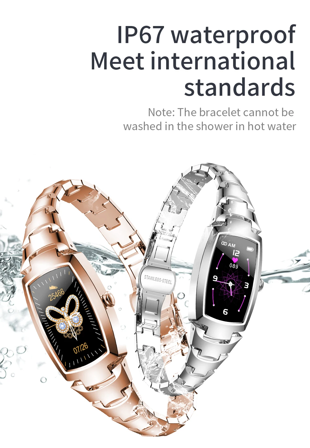 2021 H8 and H8 pro Women Smartwatch Heart Rate Monitor Blood Pressure Smart watch Band  Fitness Tracker lady bracelet Wristband