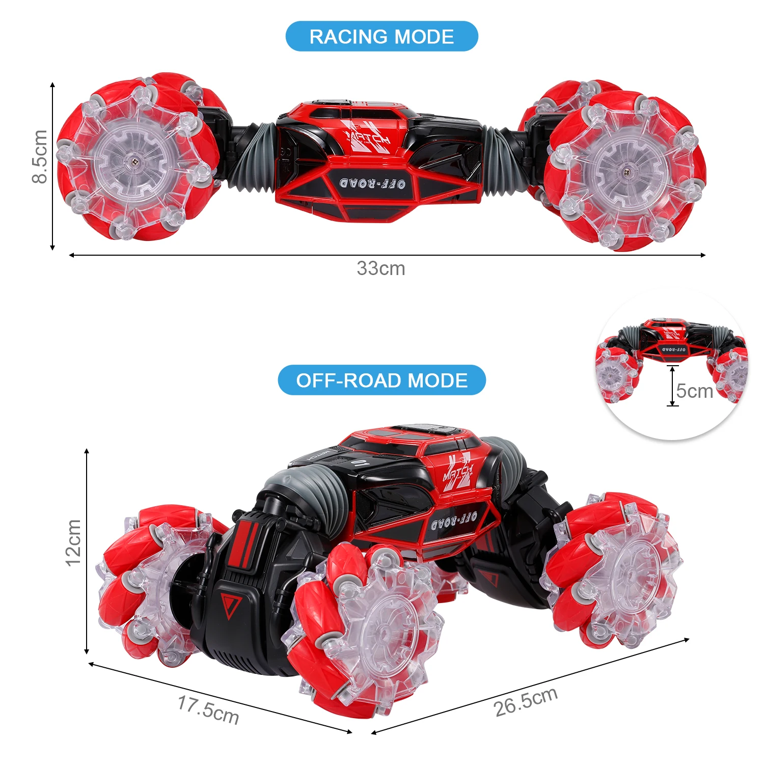 GoolRC трюковая машина 4WD часы датчик жестов управление деформируемый