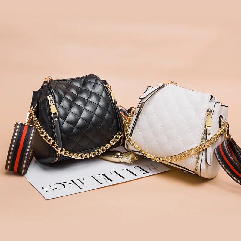 

MAIDINI Graceful Bucket Bag 2020 Autumn And Winter New Style Shoulder Chain WOMEN'S Bag Bag Square Sling Bag Versatile Fashion