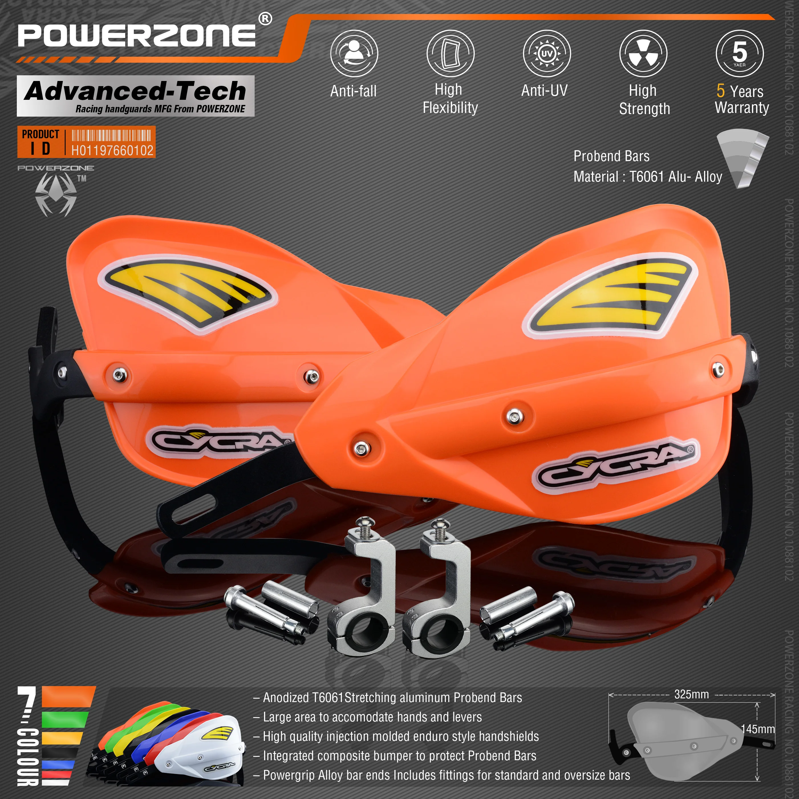 Защита для рук Powerzone Probend Honda KTM ADV EXC EnduroHusqvarna TE CRF WRF DRZ KLX руль мотоцикла велосипеда квадроцикла|Защита от