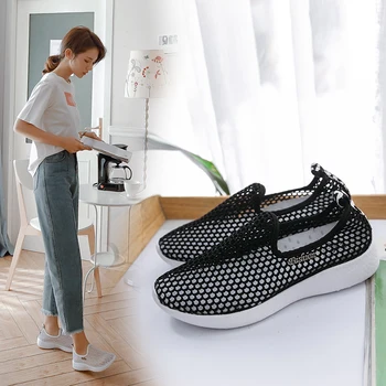 

Women Flats Mesh Slip On Spring Sneakers Vulcanized Ladies Fabric Breathable Shoes Female Casual