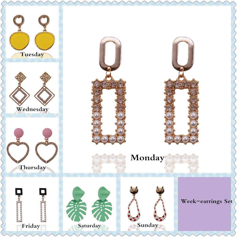 week earrings