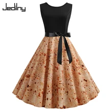 Floral Print Summer Dress Women Vintage Hepburn 1950s Sleeveless O Neck Casual Elegant Party Rockabilly Retro Dresses Vestidos