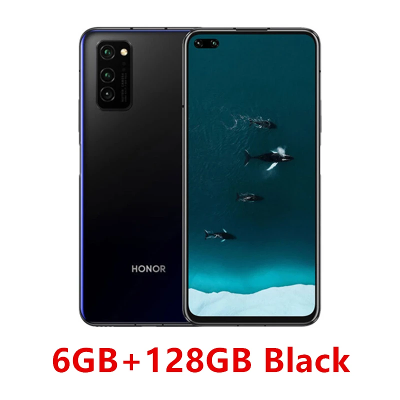 6GB 128GB Black Смартфон Honor V30 Google Play, 7 нм, четыре ядра, 5G, 6 ГБ, 8 ГБ, 128 ГБ, 16 ядер, GPU, 40 МП, тройная камера, 40 Вт, SuperCharge, мобильный телефон - Цвет: 6GB 128GB Black